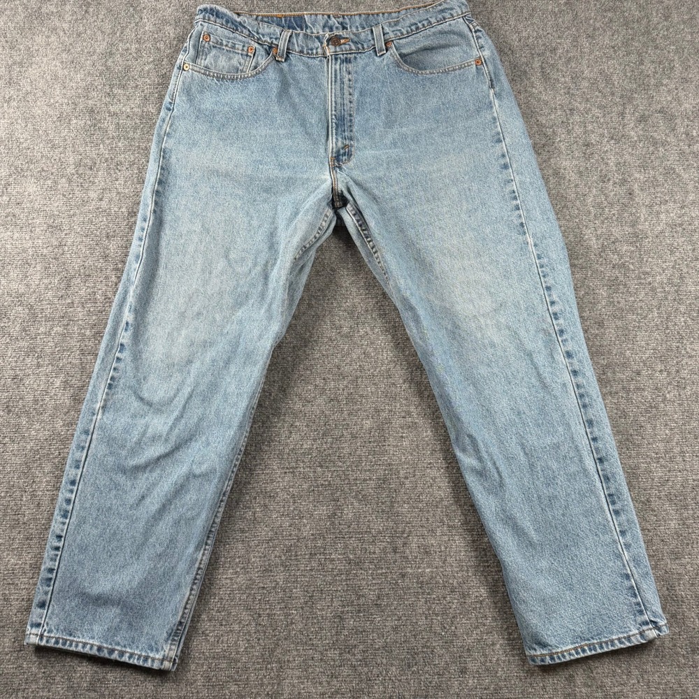Levi's 565 Loose Fit Wide Leg Jeans Mens 38x30 Blue Light Wash Denim Vintage USA